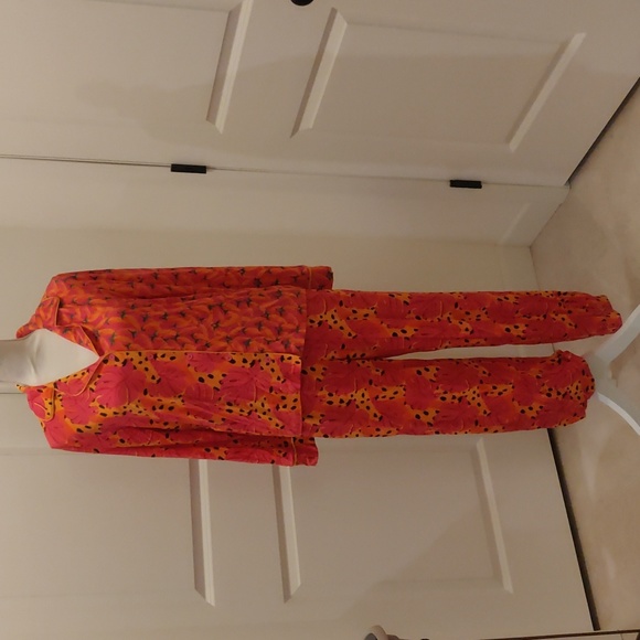 Womens Farm Rio Sleepwear | Farm Rio Spotted Bananas Pajama Set MEDIUM PINK sz S - Picture 4 of 16